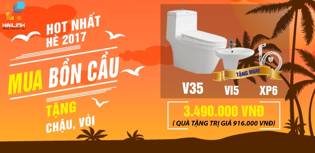 Bồn cầu Viglacera V35 dòng sản phẩm bán chạy nhất tháng 6/2017