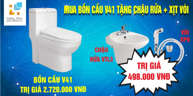 Bồn cầu Viglacera V41 bán chạy tại Hải Linh tháng 6/2017