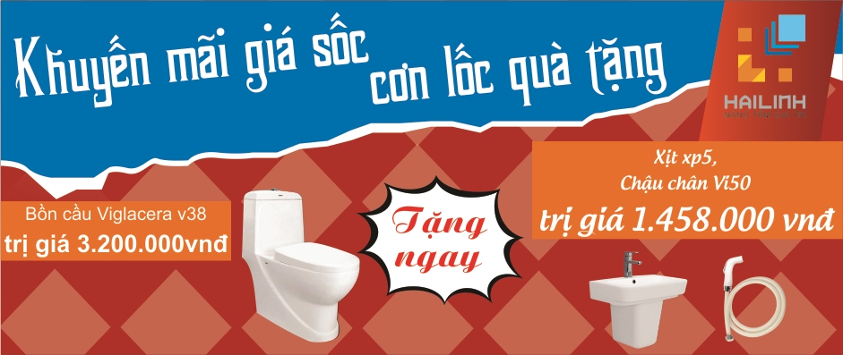 Mua bồn cầu Viglacera V38 giá 3,200,000 đ, tặng chậu chân Vi50, xịt XP5 trị giá 1,458,000 đ