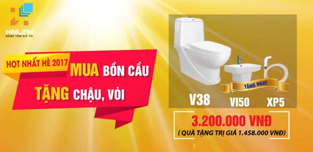 Mua bồn cầu Viglacera V38 nhận quà hấp dẫn Mua bồn cầu Viglacera V38 nhận quà hấp dẫn