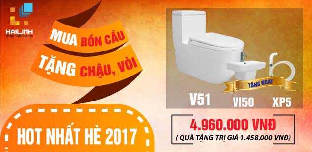 Bồn cầu Viglacera V51 dòng sản phẩm đẹp chất lượng