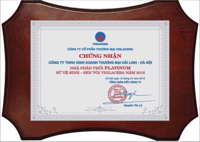 Công ty Hải Linh tự hào là nhà phân phối Viglacera Platinum 2018