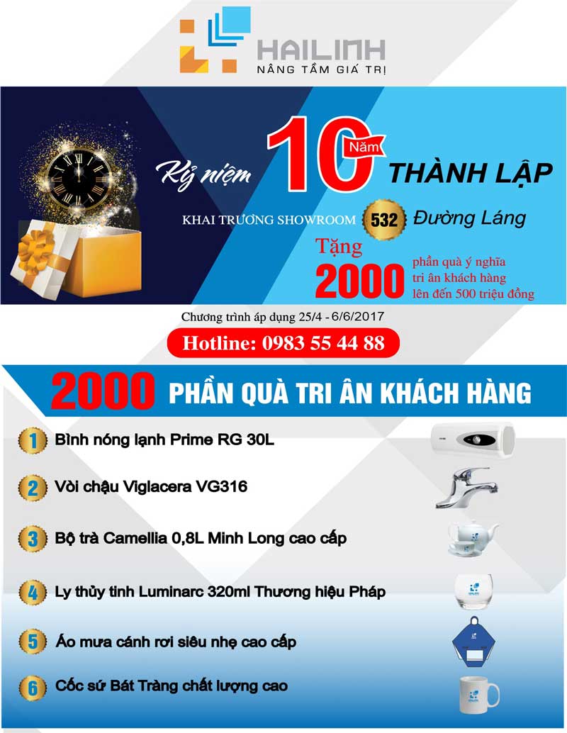 Hải Linh - kỷ niệm 10 năm thành lập và khai trương Showroom mới 352 Đường Láng