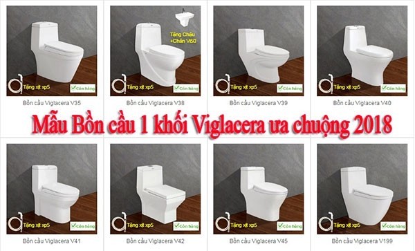 5 mẫu bồn cầu 1 khối Viglacera đáng chi tiền mua nhất năm 2018