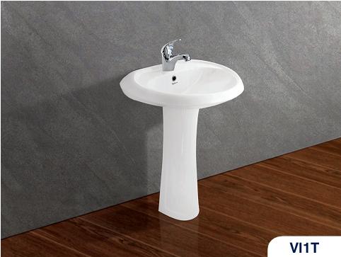 Chậu rửa lavabo treo tường và chân Viglacera VI1T