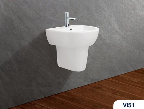 Chậu rửa treo tường Viglacera VI51 + chân V51