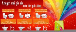 Khuyến mại giá sống cơn lốc quà tặng khi mua dòng sản phẩm bồn cầu Viglacera