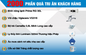 Các phần quà tại showroom Viglacera Hải Linh