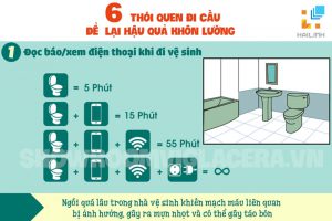 [ infographic] 6 thói quen đi cầu để lại HẬU QUẢ khôn lường