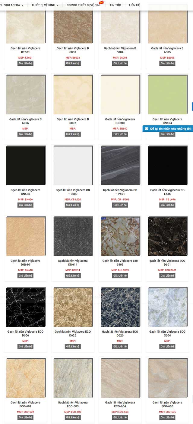 Gạch Viglacera 60x60 mua ở đâu