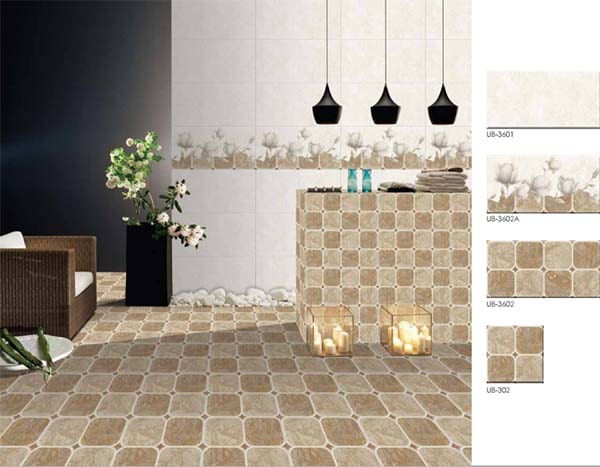 Sự kết hợp giữa các mẫu gạch ốp tường UB3601, UB3602 và UB3602A