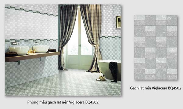 Tông màu xám kết hợp với các hình vuông, chữ nhật độc đáo của mẫu gạch ốp tường giả đá BQ4502 tạo điểm nhấn