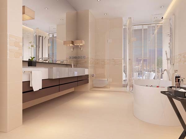 Viglacera UM3606 màu vàng sử dụng cả ốp tường và lát nền