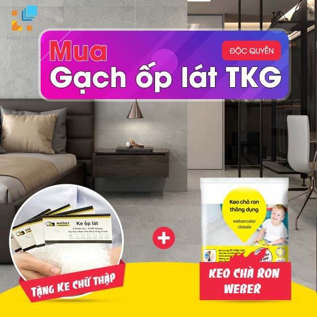 Tặng keo chà ron và ke chữ thập