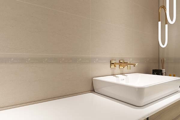 Kích thước gạch lớn là một trong những bí quyết thiết kế nhà tắm nhỏ đẹp