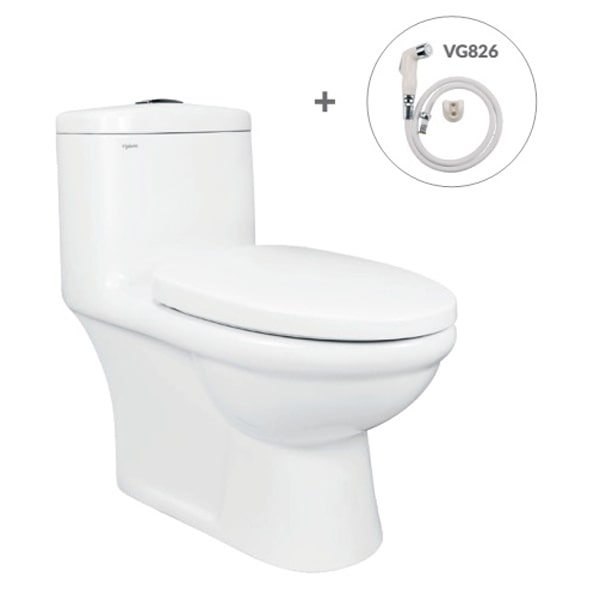 bồn cầu Viglacera 1 khối BL5M + xịt cao cấp VG826