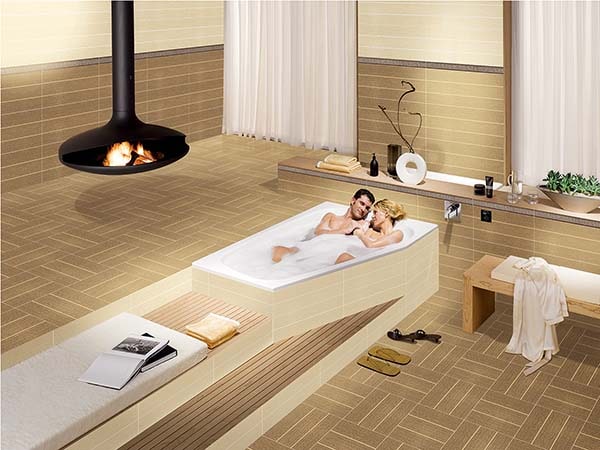 Gạch giả gỗ Viglacera F3607 tạo không gian hài hòa với gam màu vàng lãng mạng