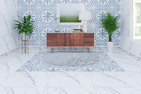 Cách phối màu gạch lát nền với màu tường vô cùng độc đáo và ấn tượng