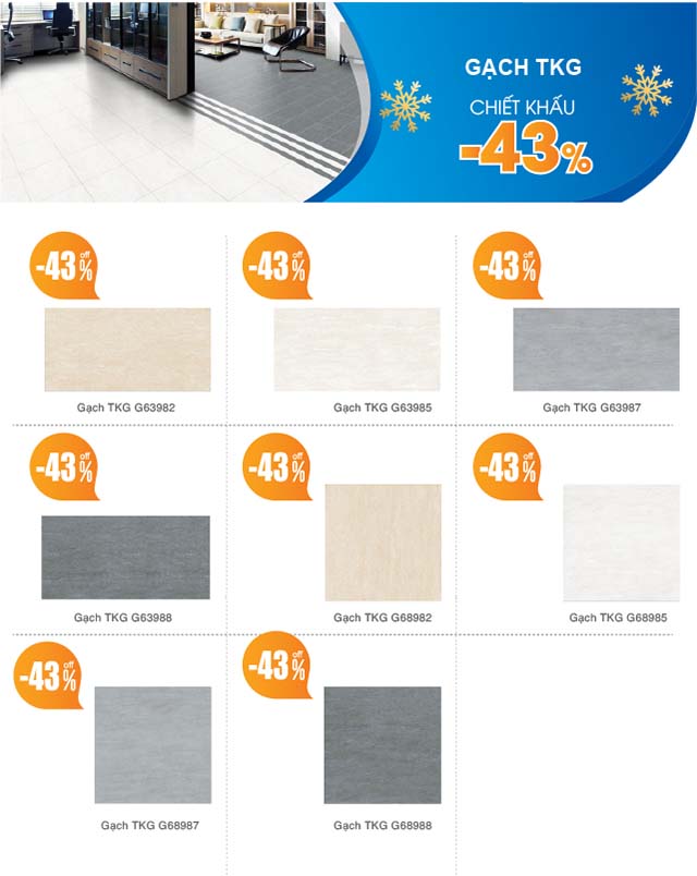 Gạch TKG và Keraben của Taicera ưu đãi tới 43%