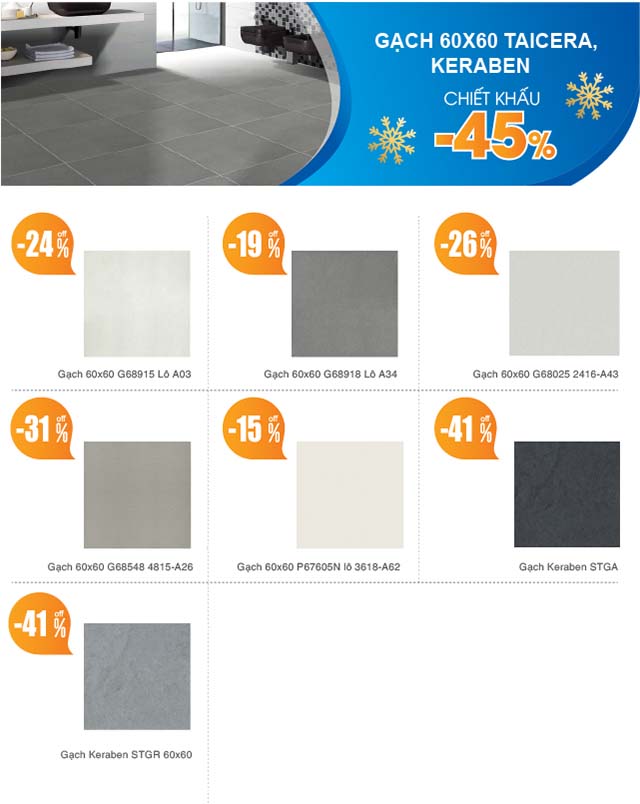 Mua gạch siêu ưu đãi đến 45%