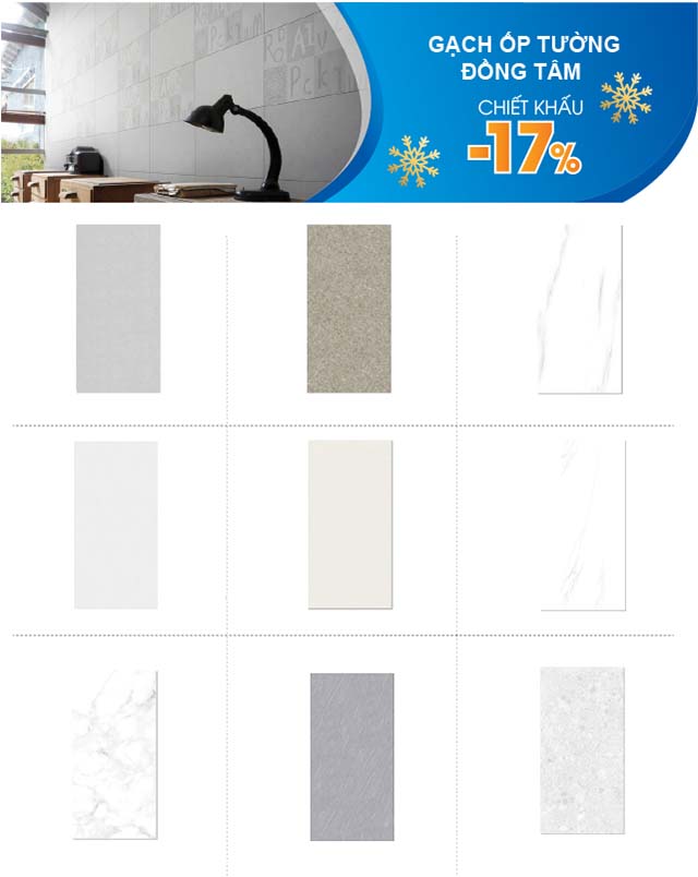 Gạch ốp tường đồng tâm giảm 17%