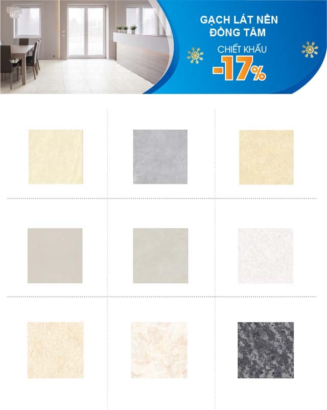 Gạch lát nền đồng tâm giảm 17%