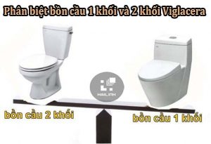Phân biệt bồn cầu 1 khối Viglacera và bồn cầu 2 khối Viglacera