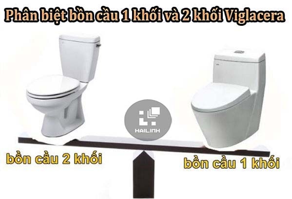 Phân biệt bồn cầu 1 khối Viglacera và bồn cầu 2 khối Viglacera