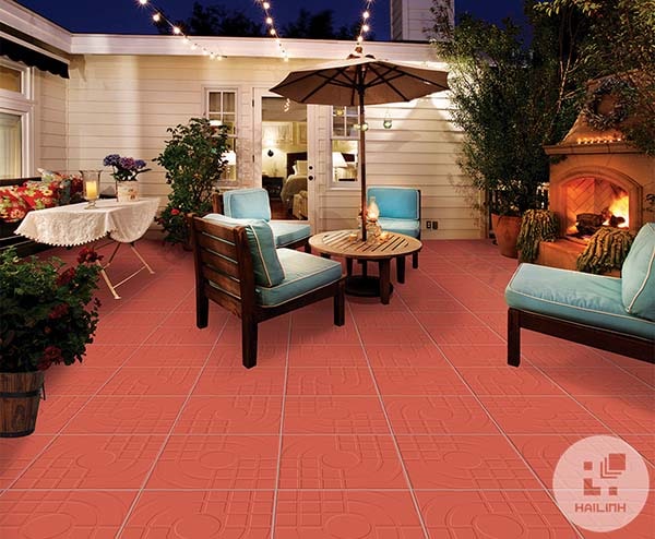 Gạch lát nền Viglacera D407 có màu sắc chủ đạo là màu đỏ