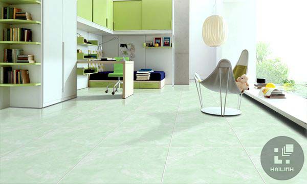 gạch màu xanh với các đồ nội thất trong nhà