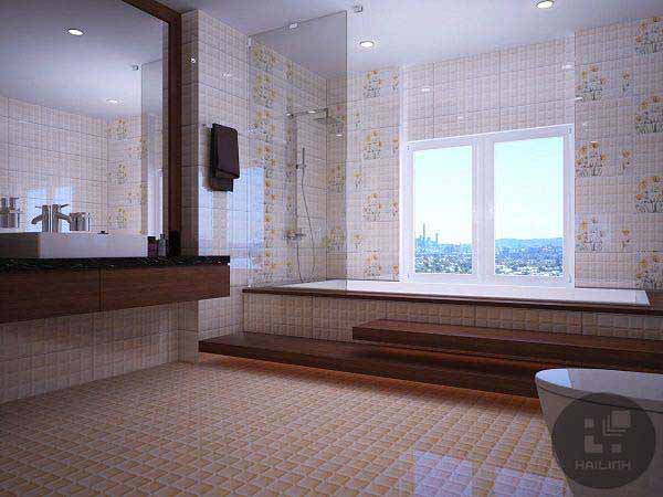 cách phối gạch toilet