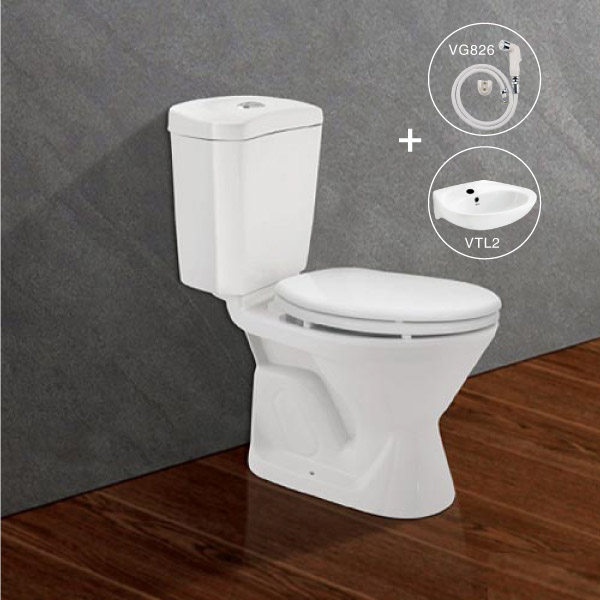 Bồn cầu VI66 + Xịt VG826 + Chậu VTL2