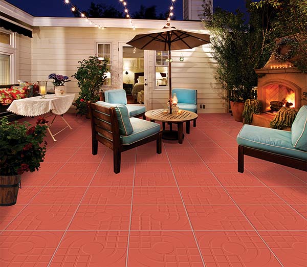 Gạch lát sân vườn viglacera nung đỏ mộc mạc