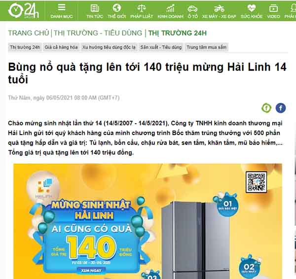 Hàng loạt đầu báo lớn đưa tin về sự kiện sinh nhật lần này tại Hải Linh 2