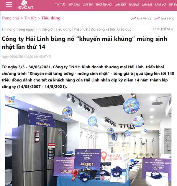 Hàng loạt đầu báo lớn đưa tin về sự kiện sinh nhật lần này tại Hải Linh 3