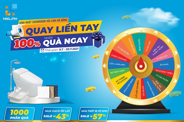  Vòng quay may mắn mừng sinh nhật showroom Hải Linh Hà Đông 2 tuổi