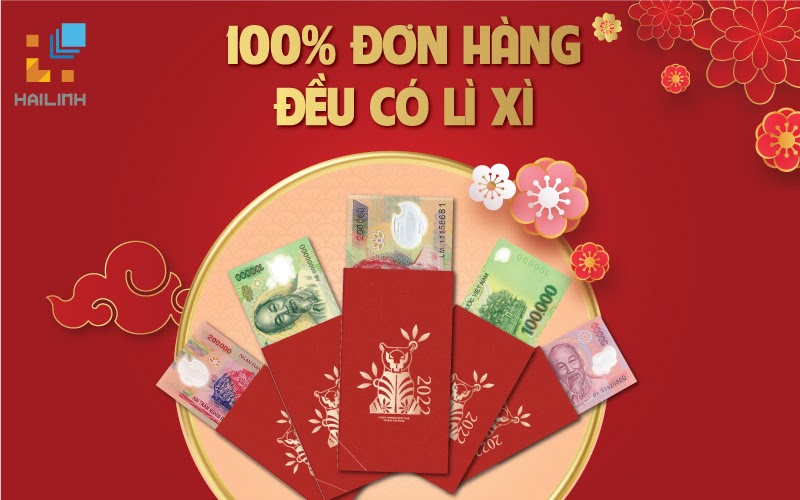 100% đơn hàng đều nhận được lì xì