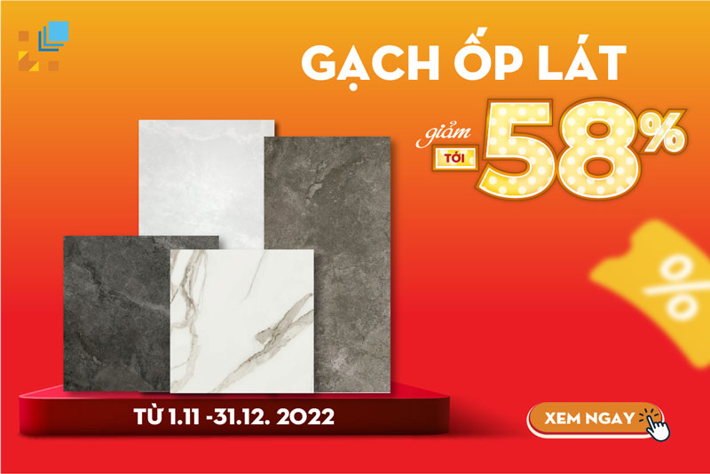 Gạch ốp lát giá sốc chưa từng có, giảm tới 58%