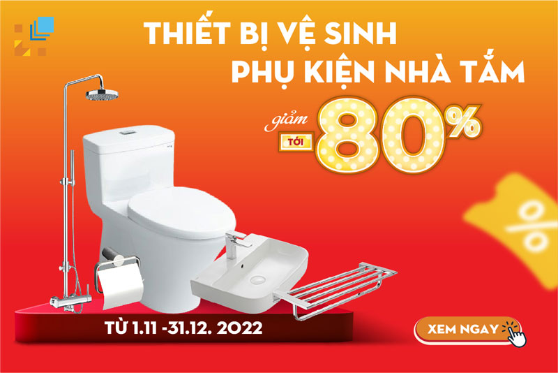 Thiết bị vệ sinh, phụ kiện nhà tắm giảm mạnh tới 80%