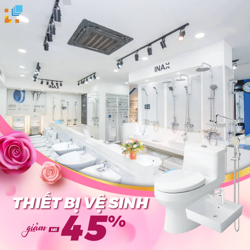 Thiết bị vệ sinh chính hãng giảm giá tới -45%