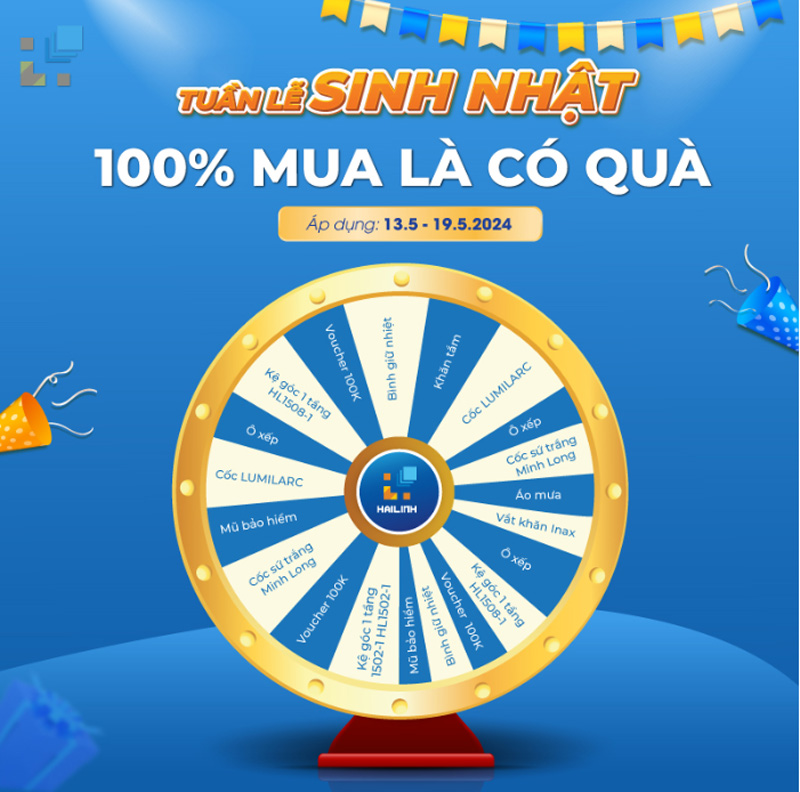 Vòng quay may mắn khi mua hàng tại Hải Linh