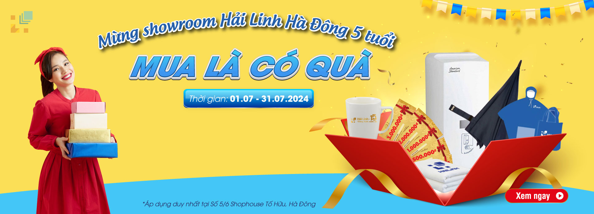 Thông tin chi tiết chương trình mừng sinh nhật Showroom Hải Linh Hà Đông 5 tuổi.