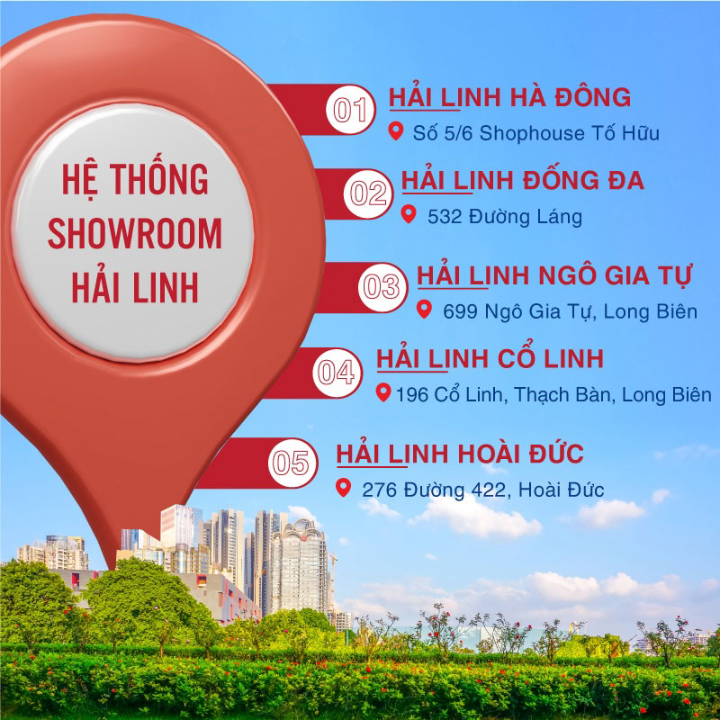 hệ thống showroom Hải Linh